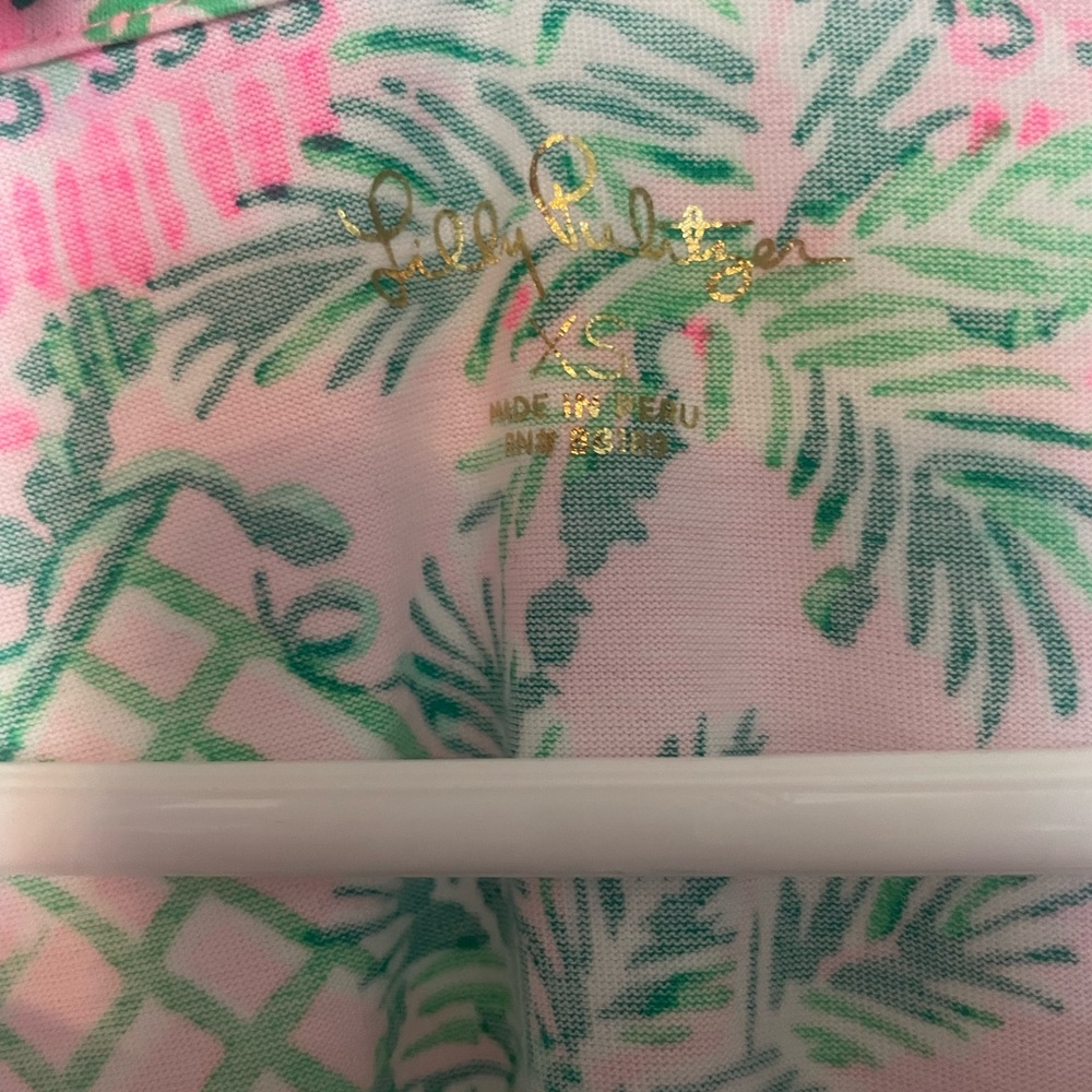 NWOT Lilly Pulitzer Pink and Green Leaf Print Dress - Picture 2 of 2